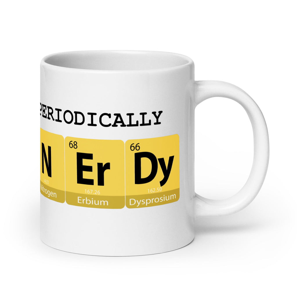 "Periodically Nerdy" White Glossy Mug (3 sizes) - Artwork by Lili