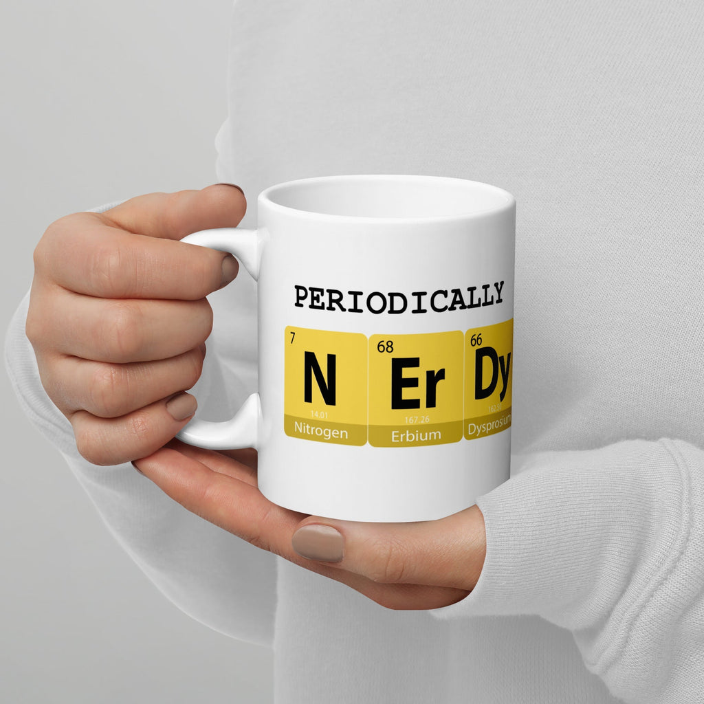 "Periodically Nerdy" White Glossy Mug (3 sizes) - Artwork by Lili