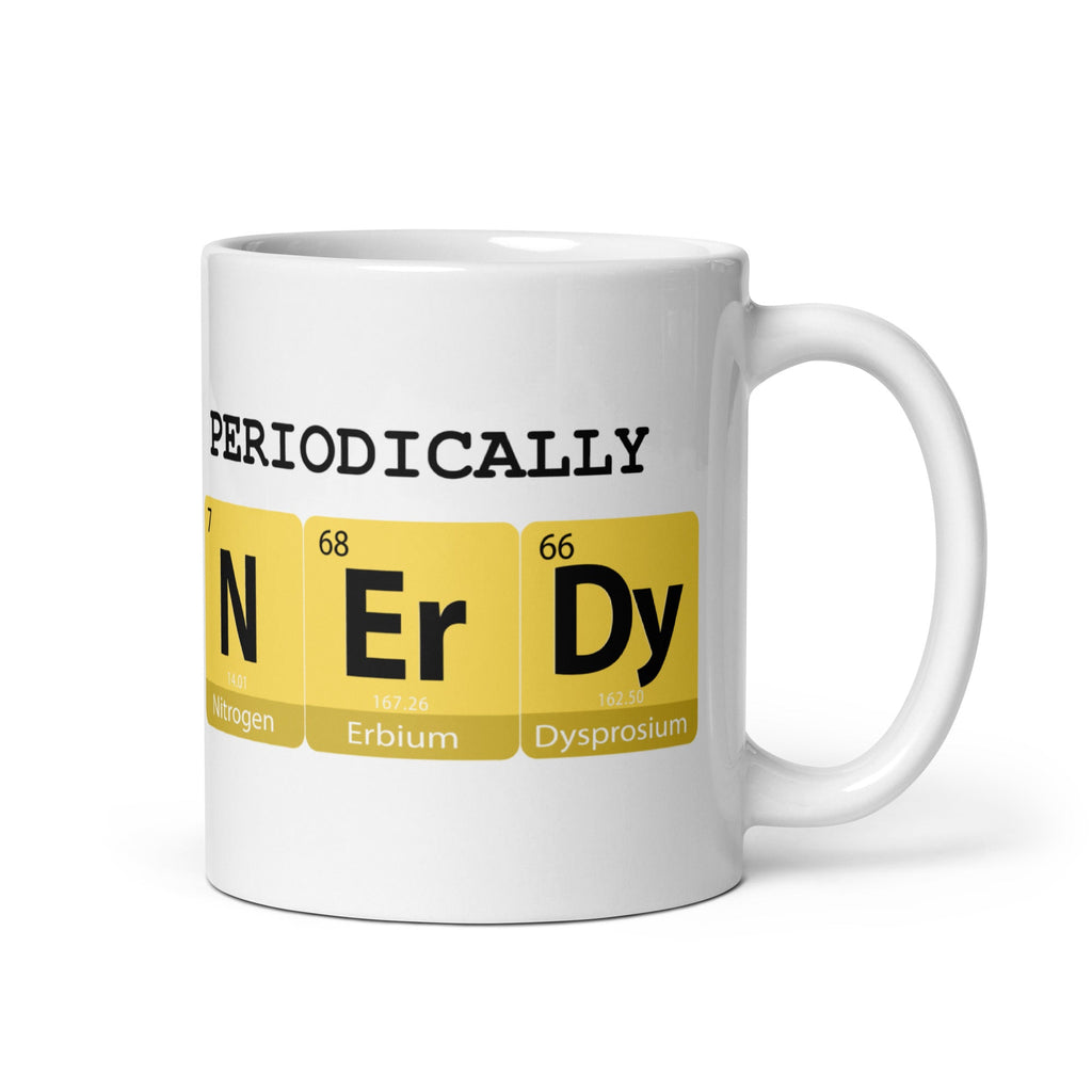 "Periodically Nerdy" White Glossy Mug (3 sizes) - Artwork by Lili