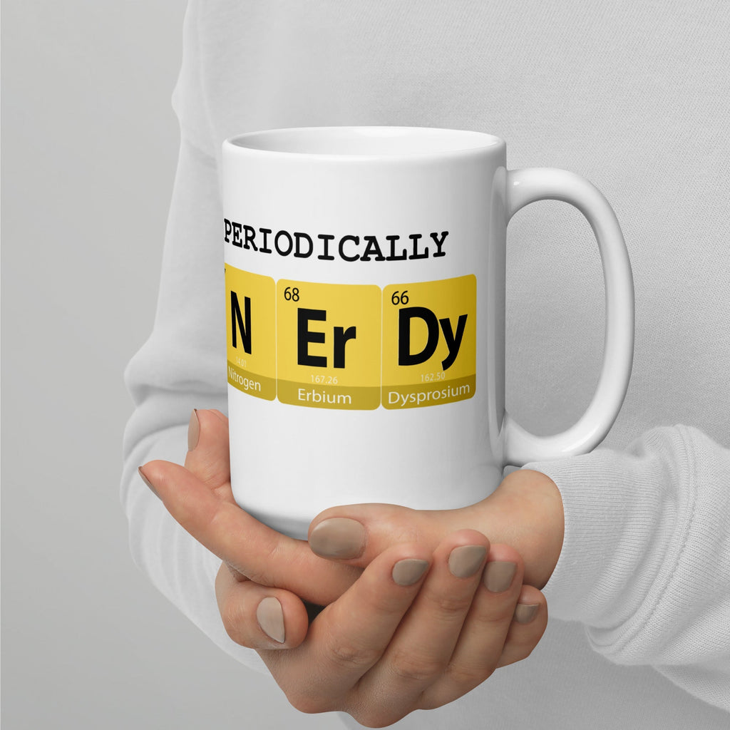 "Periodically Nerdy" White Glossy Mug (3 sizes) - Artwork by Lili