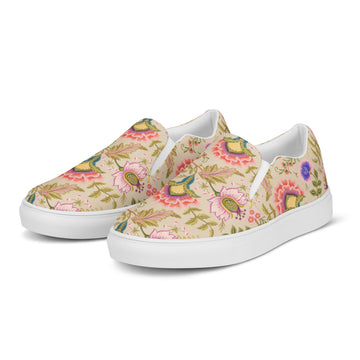 Persian Botanical Design Women’s Slip - on Canvas Shoes - Artwork by Lili