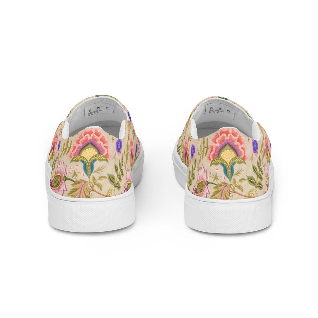 Persian Botanical Design Women’s Slip - on Canvas Shoes - Artwork by Lili
