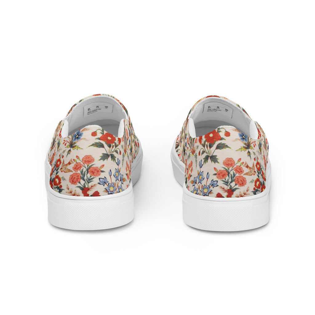 Persian Floral Motif Women’s Slip - on Canvas Shoes - Artwork by Lili
