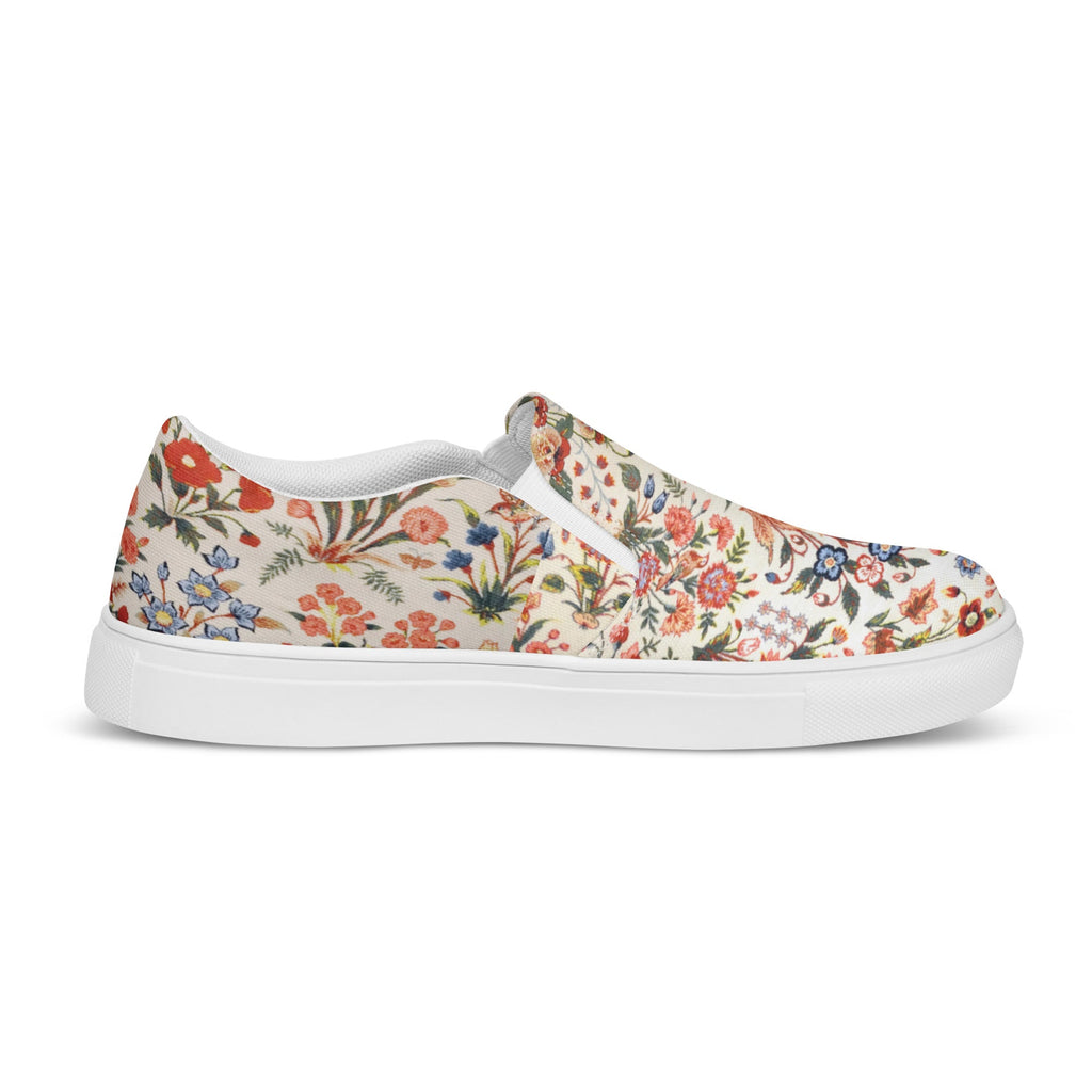 Persian Floral Motif Women’s Slip - on Canvas Shoes - Artwork by Lili