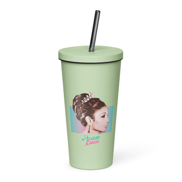 Persian Queen Insulated Stainless Steel Tumbler w/straw - Artwork by Lili