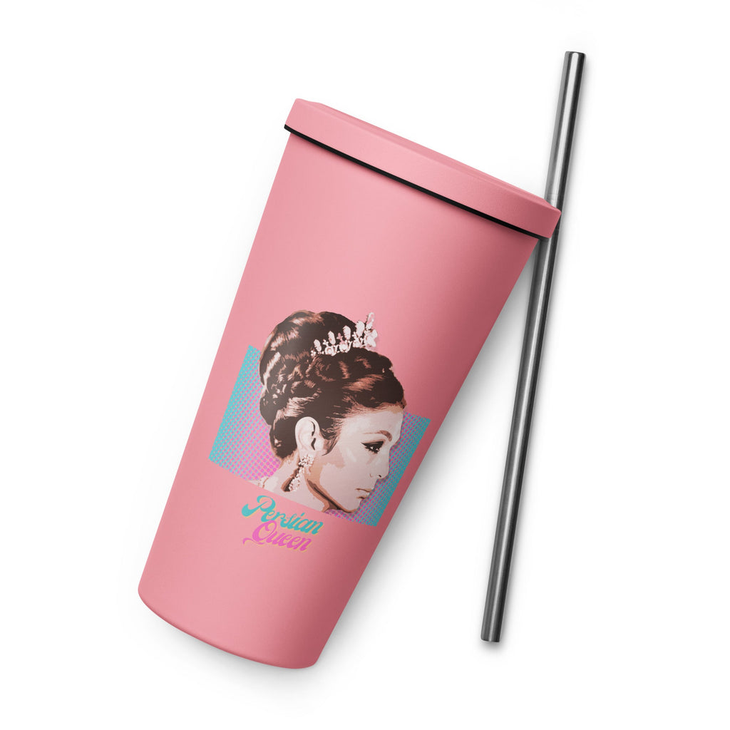 Persian Queen Insulated Stainless Steel Tumbler w/straw - Artwork by Lili