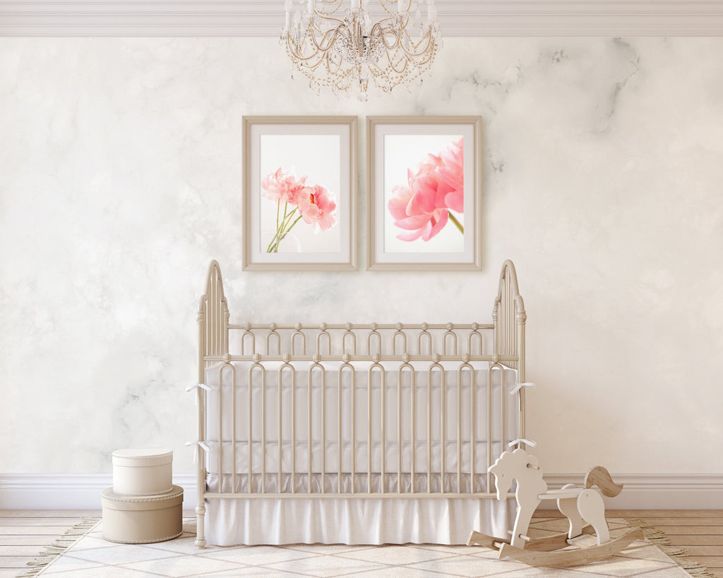 Pink Peonies Floral Photography, Set of 2 Fine Art Prints, Home & Office Wall Art Decor - Artwork by Lili