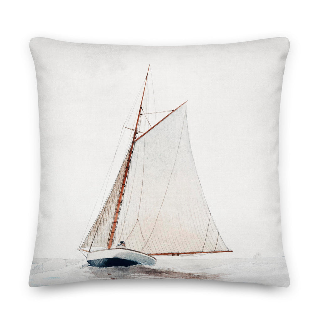 Sailboat Theme 22x22 Premium Pillow - Artwork by Lili