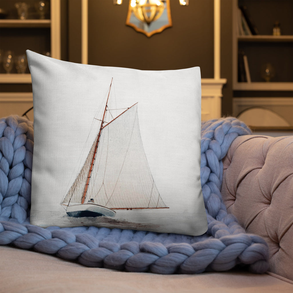 Sailboat Theme 22x22 Premium Pillow - Artwork by Lili