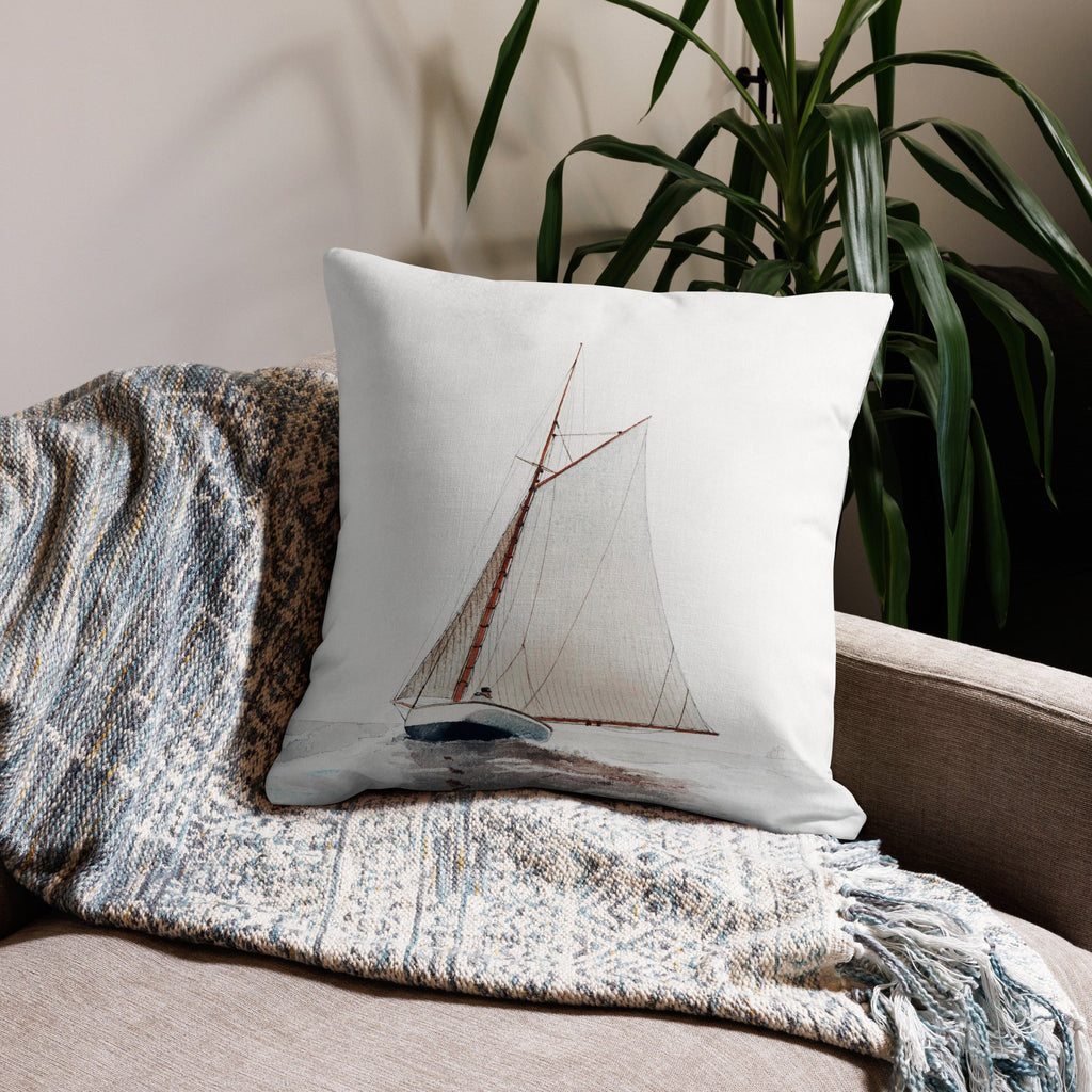 Sailboat Theme 22x22 Premium Pillow - Artwork by Lili
