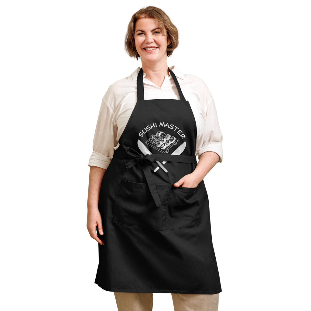 Sushi Theme "Sushi Master" Organic Cotton Apron - Artwork by Lili