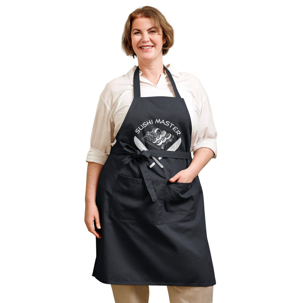 Sushi Theme "Sushi Master" Organic Cotton Apron - Artwork by Lili