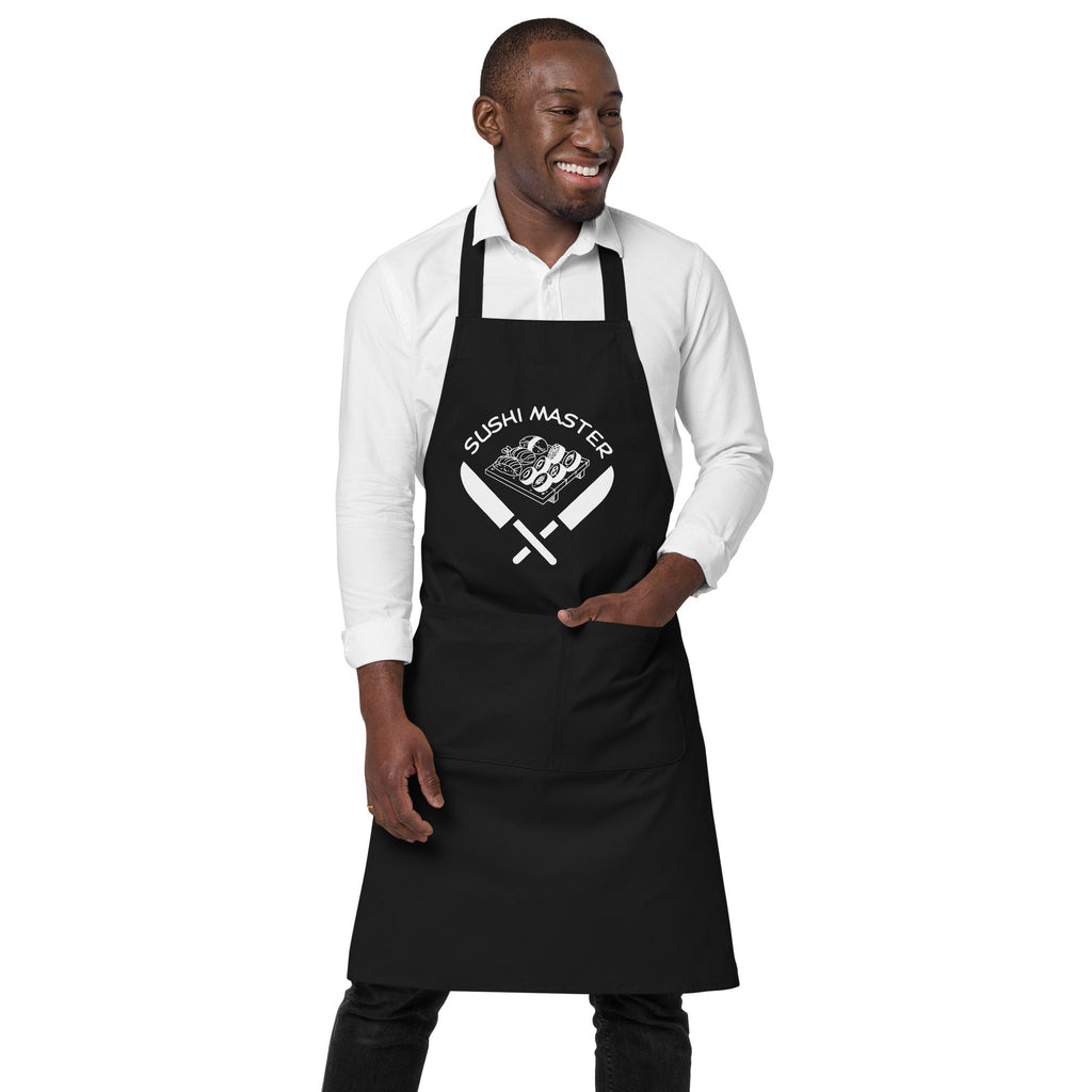 Sushi Theme "Sushi Master" Organic Cotton Apron - Artwork by Lili