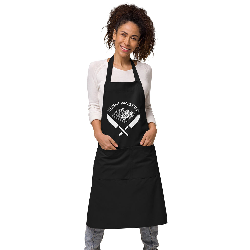 Sushi Theme "Sushi Master" Organic Cotton Apron - Artwork by Lili