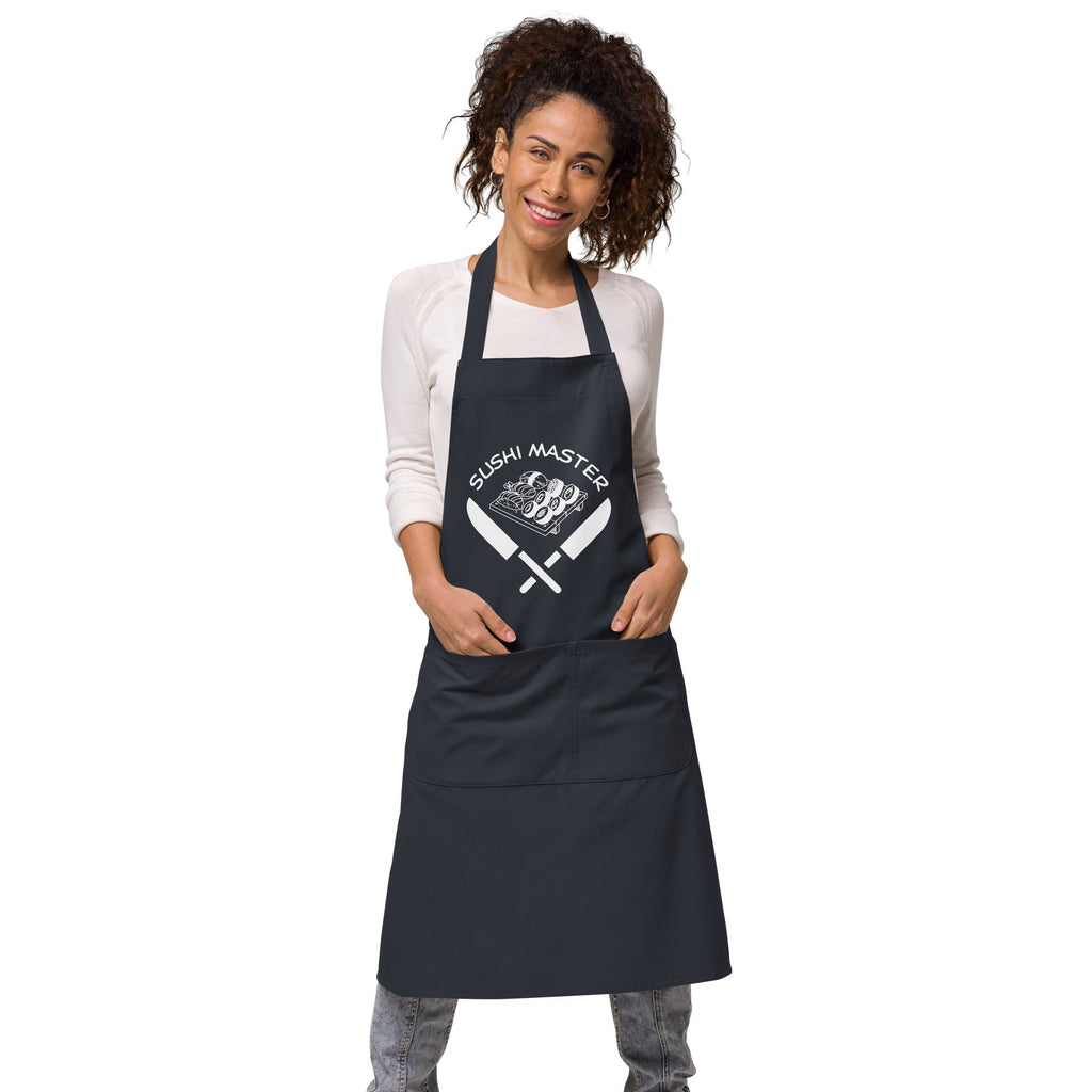 Sushi Theme "Sushi Master" Organic Cotton Apron - Artwork by Lili