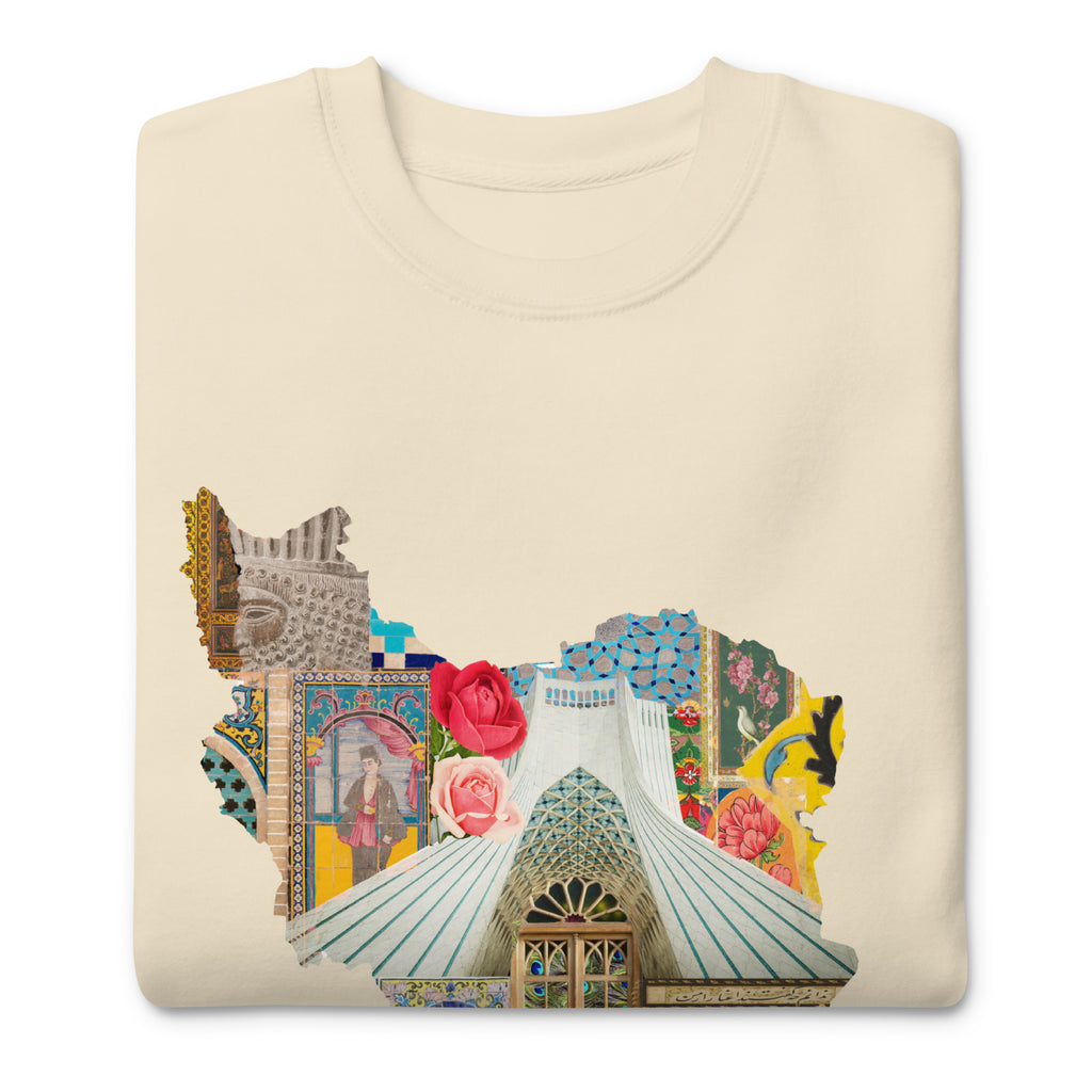 Iran Map Design Unisex Premium Sweatshirt - Artwork by Lili