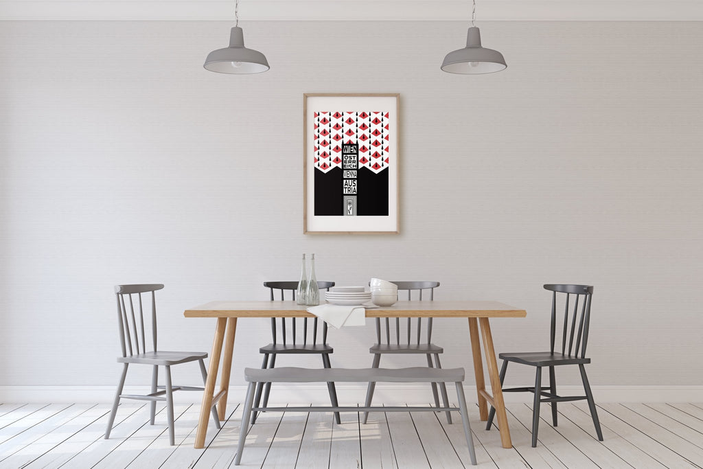 Vienna Jugendstil Bold Graphic Pattern Print, Wien Österreich Austria European Culture, Home & Office Wall Art Decor - Artwork by Lili