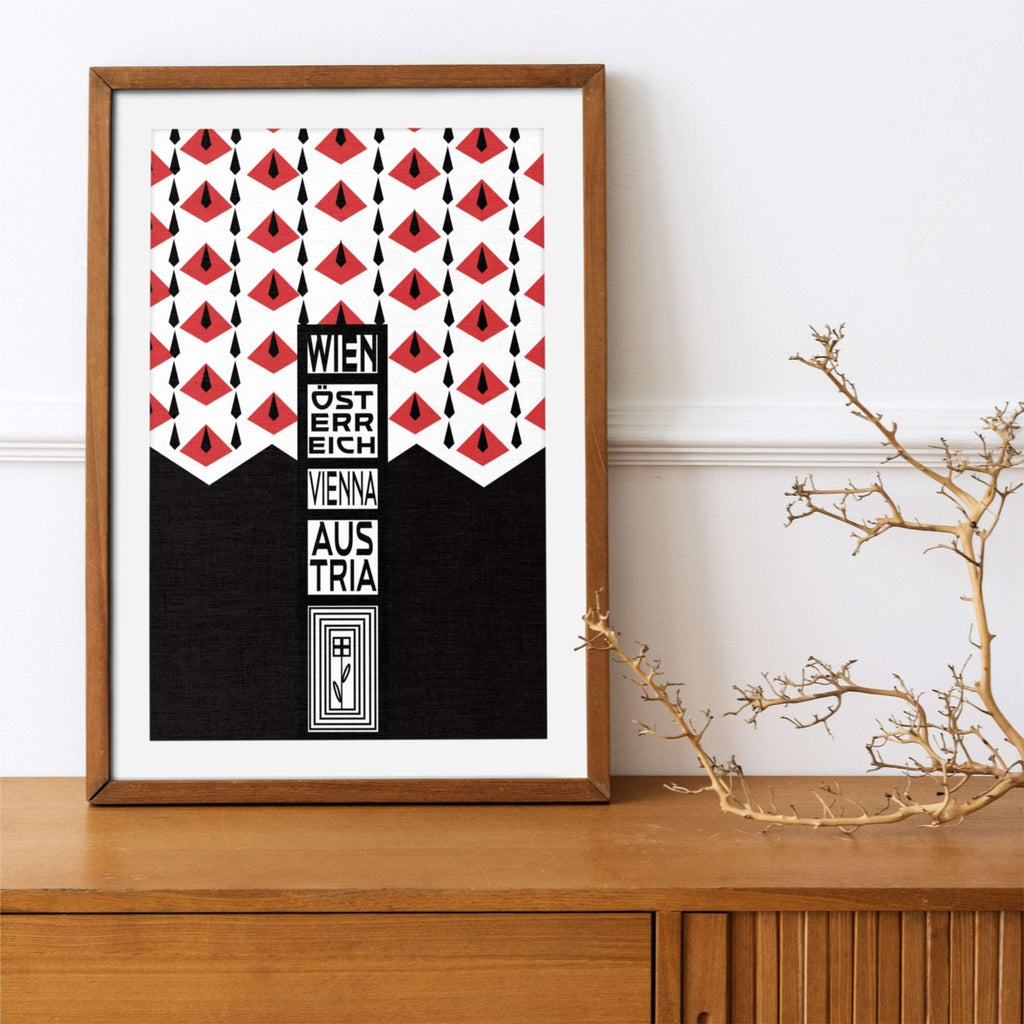 Vienna Jugendstil Bold Graphic Pattern Print, Wien Österreich Austria European Culture, Home & Office Wall Art Decor - Artwork by Lili