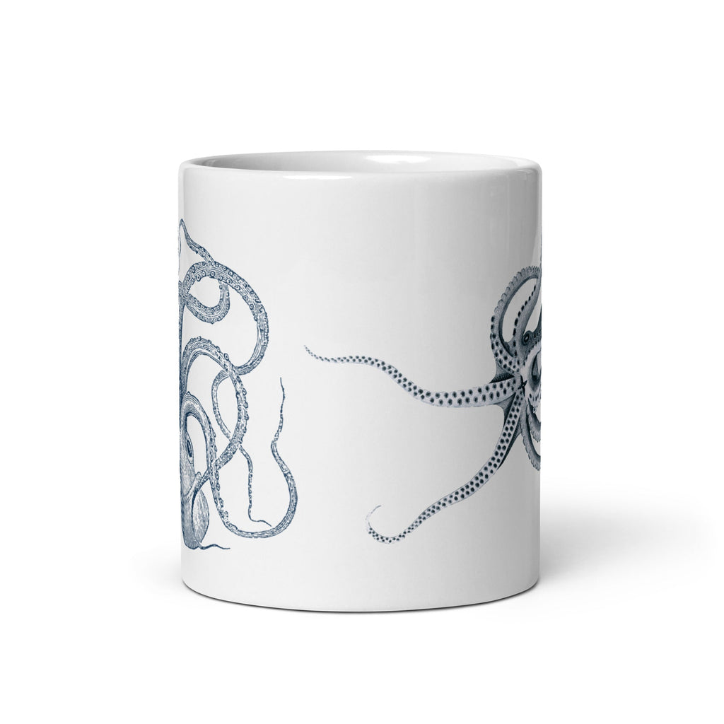 Octopus Glossy Mug Vintage Nautical Steampunk Design (3 sizes) - Artwork by Lili