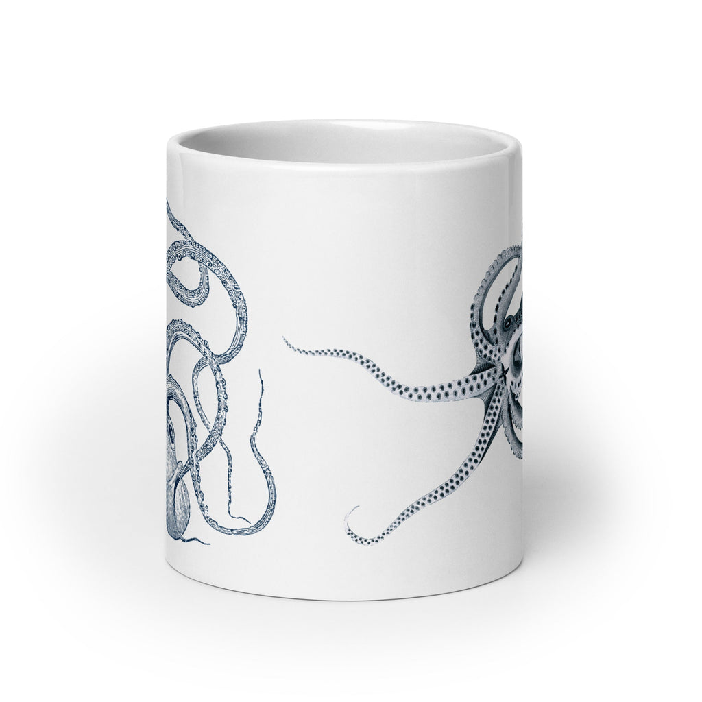 Octopus Glossy Mug Vintage Nautical Steampunk Design (3 sizes)- Artwork by Lili