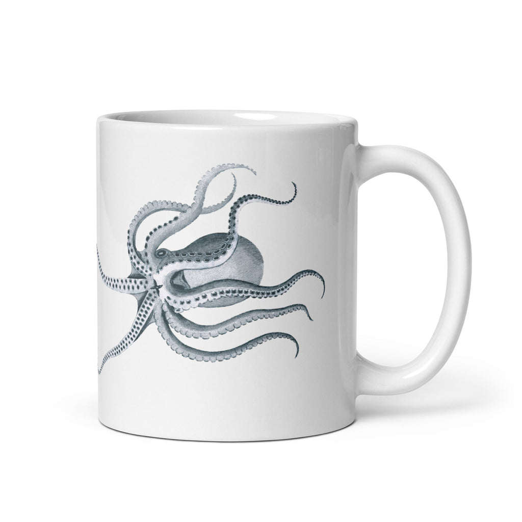 Octopus Glossy Mug Vintage Nautical Steampunk Design (3 sizes) - Artwork by Lili