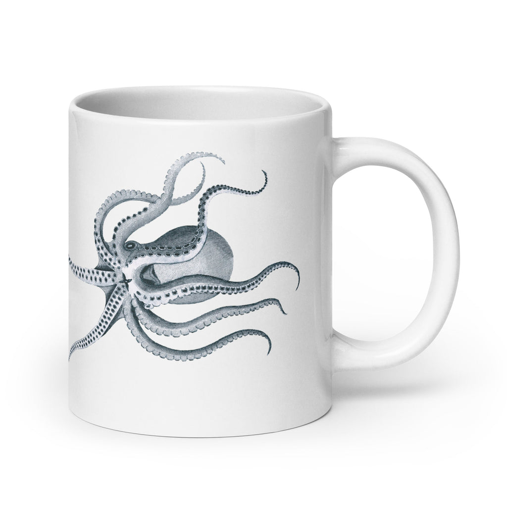 Octopus Glossy Mug Vintage Nautical Steampunk Design (3 sizes) - Artwork by Lili