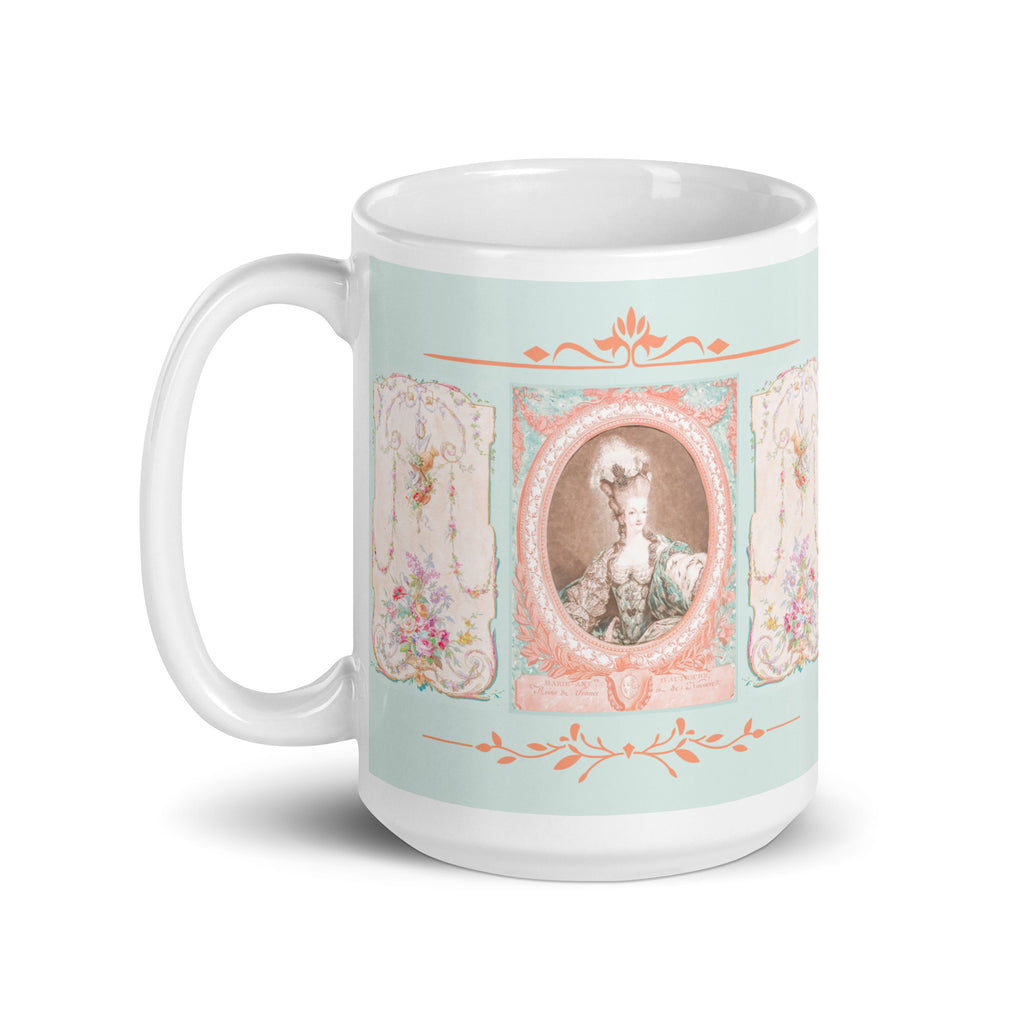 15oz Marie Antoinette & 18th Century French Panels White Glossy Mug