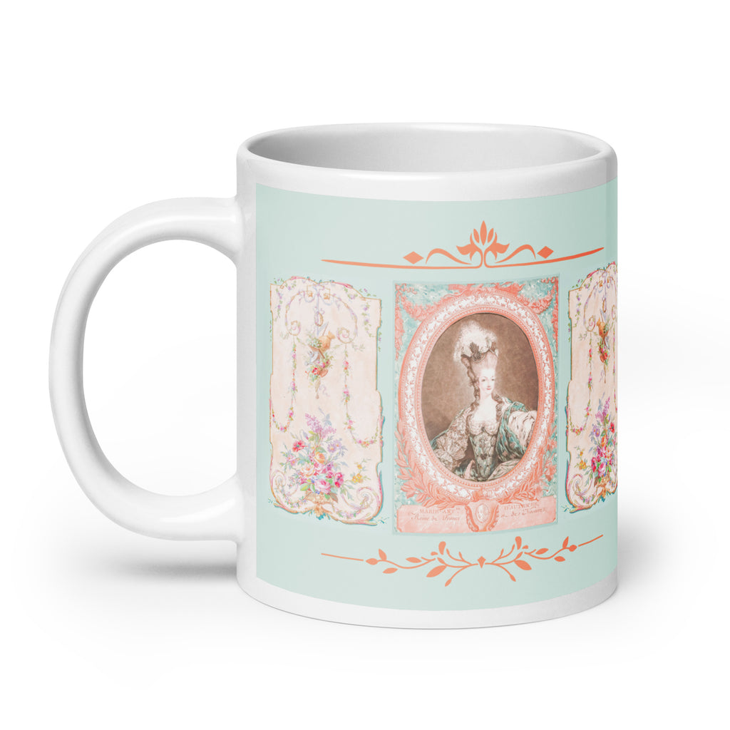 20oz Marie Antoinette & 18th Century French Panels White Glossy Mug