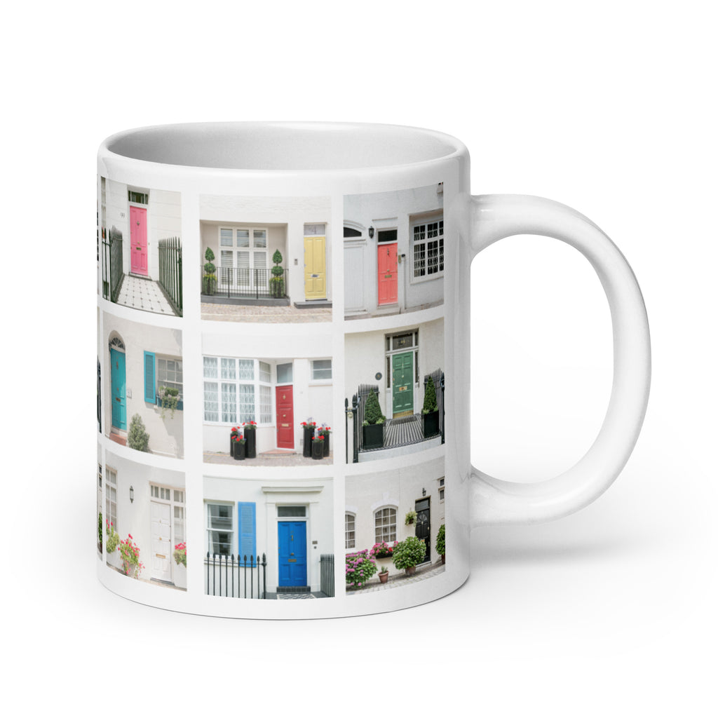 London (Colorful) Mews Houses Design White Glossy Mug 20 oz