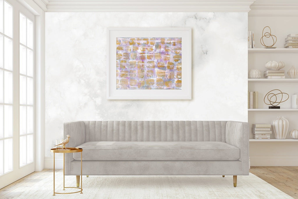 Abstract Painting Print, Mauve Pink Gold & White, Chic Paris Style Inspired, Contemporary Wall Art, Home & Office Decor - Artwork by Lili