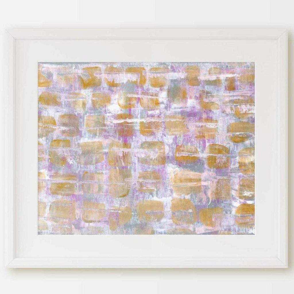 Abstract Painting Print, Mauve Pink Gold & White, Chic Paris Style Inspired, Contemporary Wall Art, Home & Office Decor - Artwork by Lili