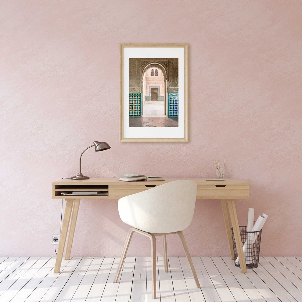 Alhambra Interior Courtyard, Arabic Carvings, Tiles, Patterns, Andalucia, Spain, Architecture, Travel, Europe, Elegant, Home Decor, Wall Art - Artwork by Lili