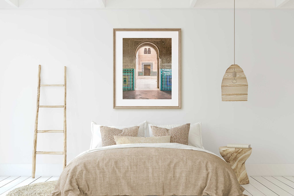 Alhambra Interior Courtyard, Arabic Carvings, Tiles, Patterns, Andalucia, Spain, Architecture, Travel, Europe, Elegant, Home Decor, Wall Art - Artwork by Lili