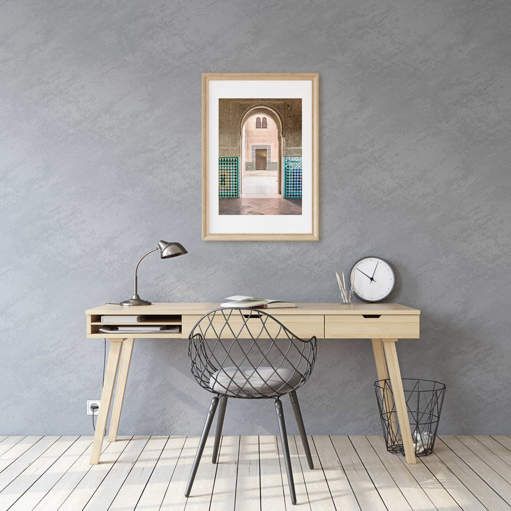 Alhambra Interior Courtyard, Arabic Carvings, Tiles, Patterns, Andalucia, Spain, Architecture, Travel, Europe, Elegant, Home Decor, Wall Art - Artwork by Lili