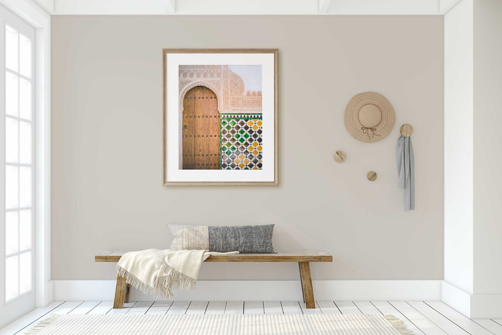Alhambra Palace, Door, Arabic Carvings, Colorful Tiles, Andalucia, Spain, Architecture, Travel, Europe, Elegant, Home Decor, Wall Art - Artwork by Lili