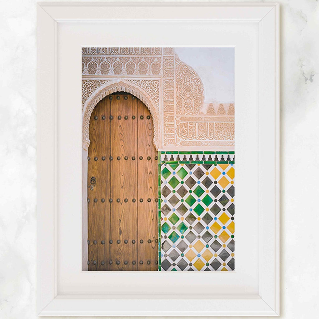 Alhambra Palace, Door, Arabic Carvings, Colorful Tiles, Andalucia, Spain, Architecture, Travel, Europe, Elegant, Home Decor, Wall Art - Artwork by Lili