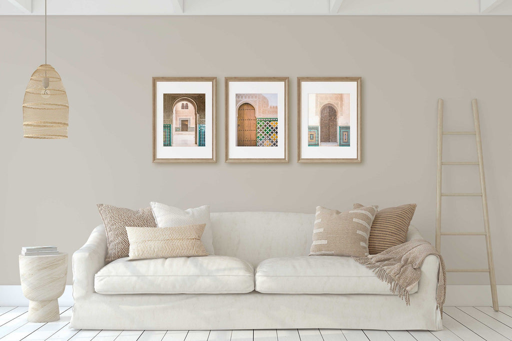 Alhambra Spain Doors and Arches Set of 3 Prints, Andalucia Granada Spanish Architecture and Travel Photography, Chic Home & Office Wall Art - Artwork by Lili