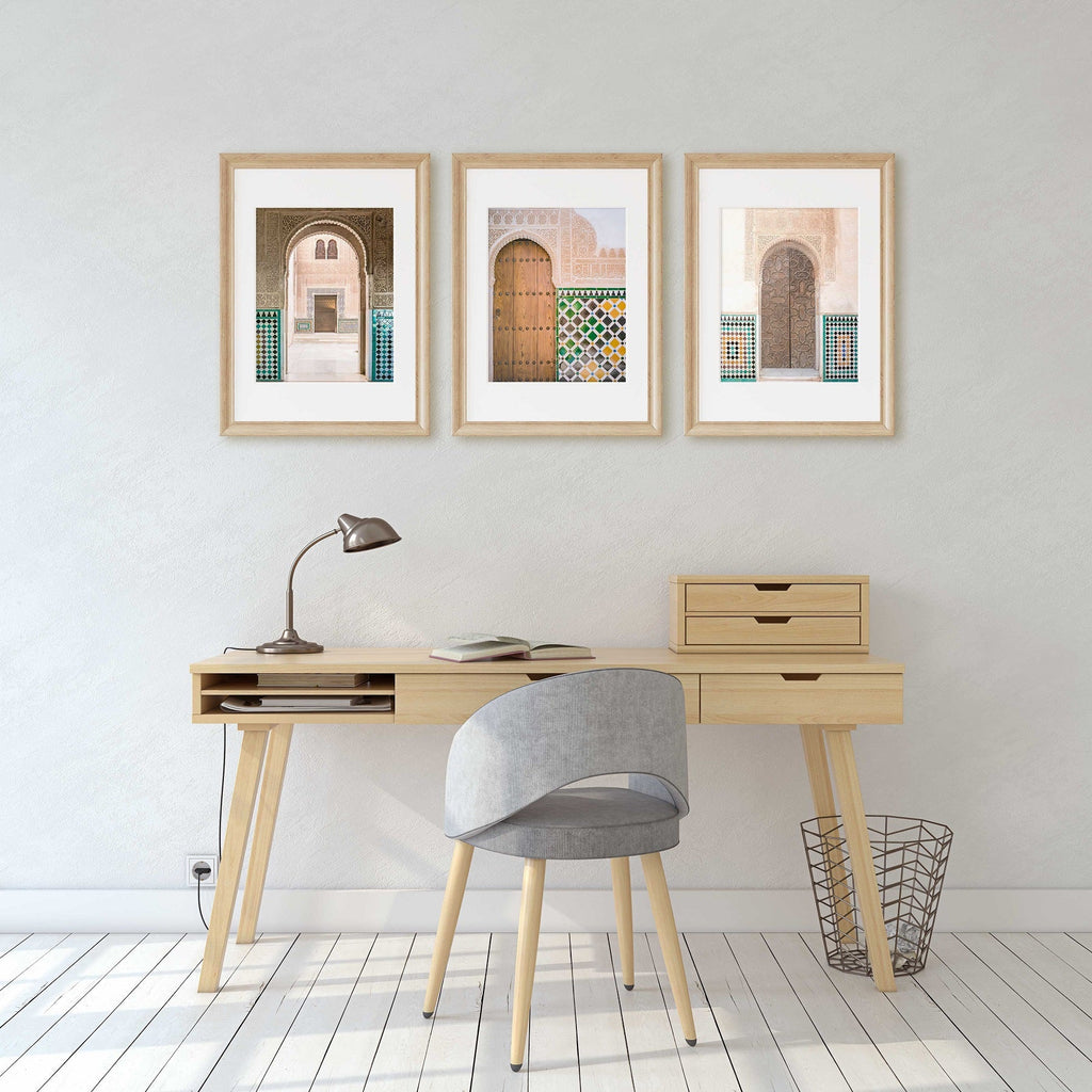 Alhambra Spain Doors and Arches Set of 3 Prints, Andalucia Granada Spanish Architecture and Travel Photography, Chic Home & Office Wall Art - Artwork by Lili