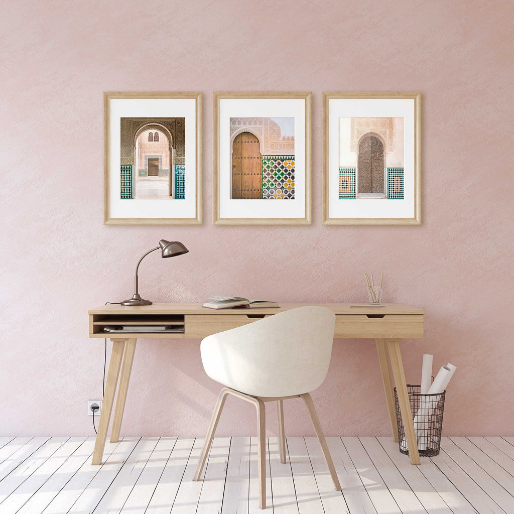 Alhambra Spain Doors and Arches Set of 3 Prints, Andalucia Granada Spanish Architecture and Travel Photography, Chic Home & Office Wall Art - Artwork by Lili