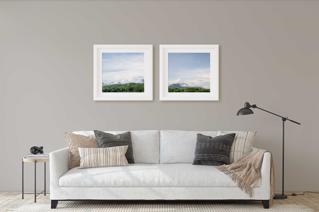 Costa Rica Cloud Forest Set of 2 Square Prints, Central America Travel Photography, Tropical Lush Green Landscape, Home & Office Wall Art - Artwork by Lili