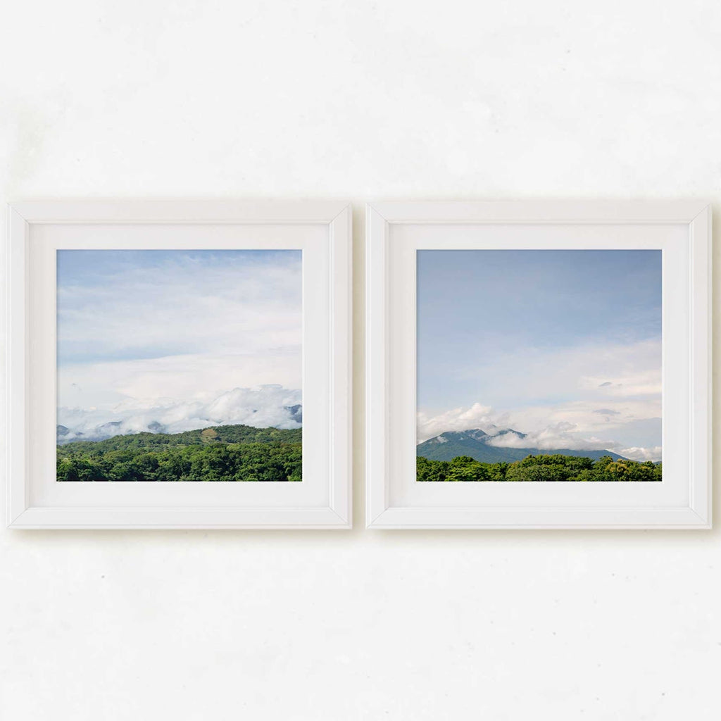 Costa Rica Cloud Forest Set of 2 Square Prints, Central America Travel Photography, Tropical Lush Green Landscape, Home & Office Wall Art - Artwork by Lili