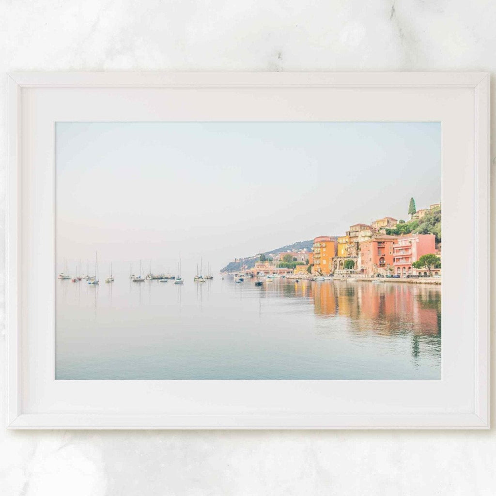 Côte d'Azur, South of France, Mediterranean, Sailboats, Reflections, Landscape, Serene, Colorful, Europe, French, Living Room Home Decor - Artwork by Lili