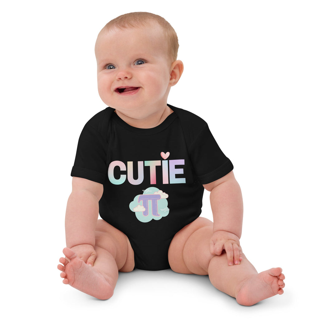 Cutie Pi (Greek Letter) Unisex Organic Cotton Baby Bodysuit - Artwork by Lili
