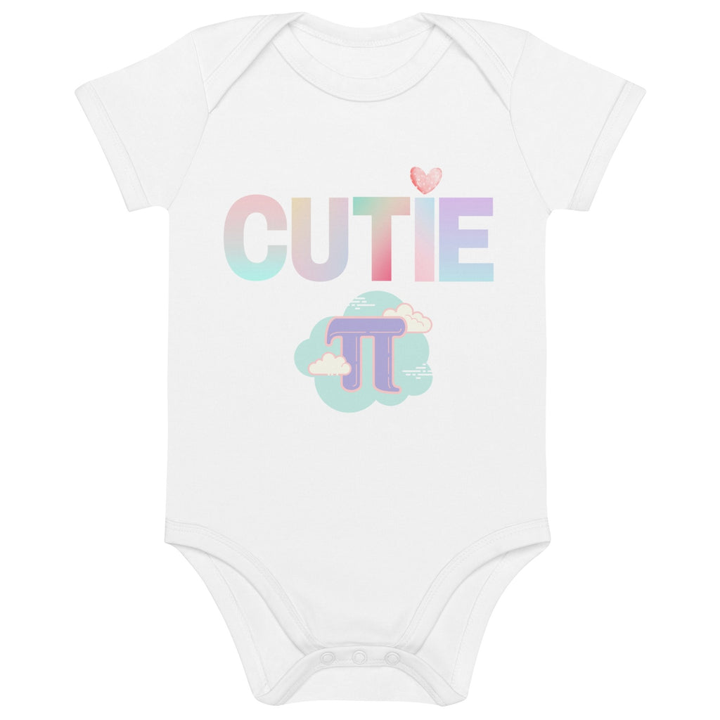 Cutie Pi (Greek Letter) Unisex Organic Cotton Baby Bodysuit - Artwork by Lili