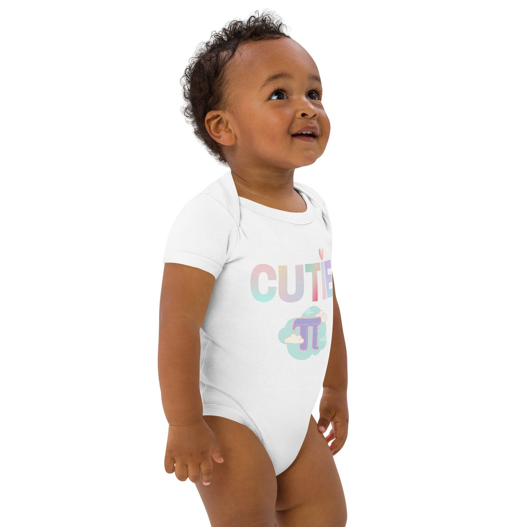 Cutie Pi (Greek Letter) Unisex Organic Cotton Baby Bodysuit - Artwork by Lili