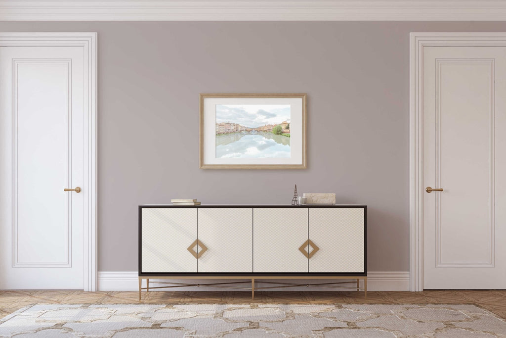 Florence Italy Travel Photography Prints, Tuscany Landscape, Arno River Reflection, Bridge, Firenze Cityscape, Wall Art, Home Decor - Artwork by Lili