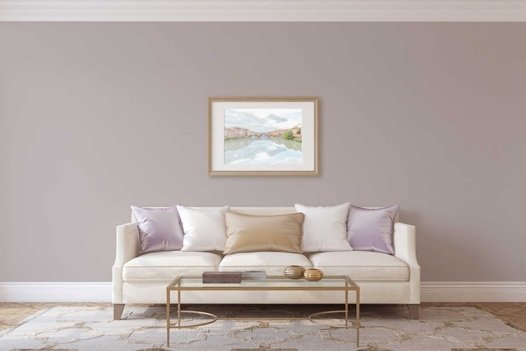 Florence Italy Travel Photography Prints, Tuscany Landscape, Arno River Reflection, Bridge, Firenze Cityscape, Wall Art, Home Decor - Artwork by Lili