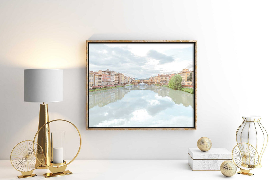 Florence Italy Travel Photography Prints, Tuscany Landscape, Arno River Reflection, Bridge, Firenze Cityscape, Wall Art, Home Decor - Artwork by Lili
