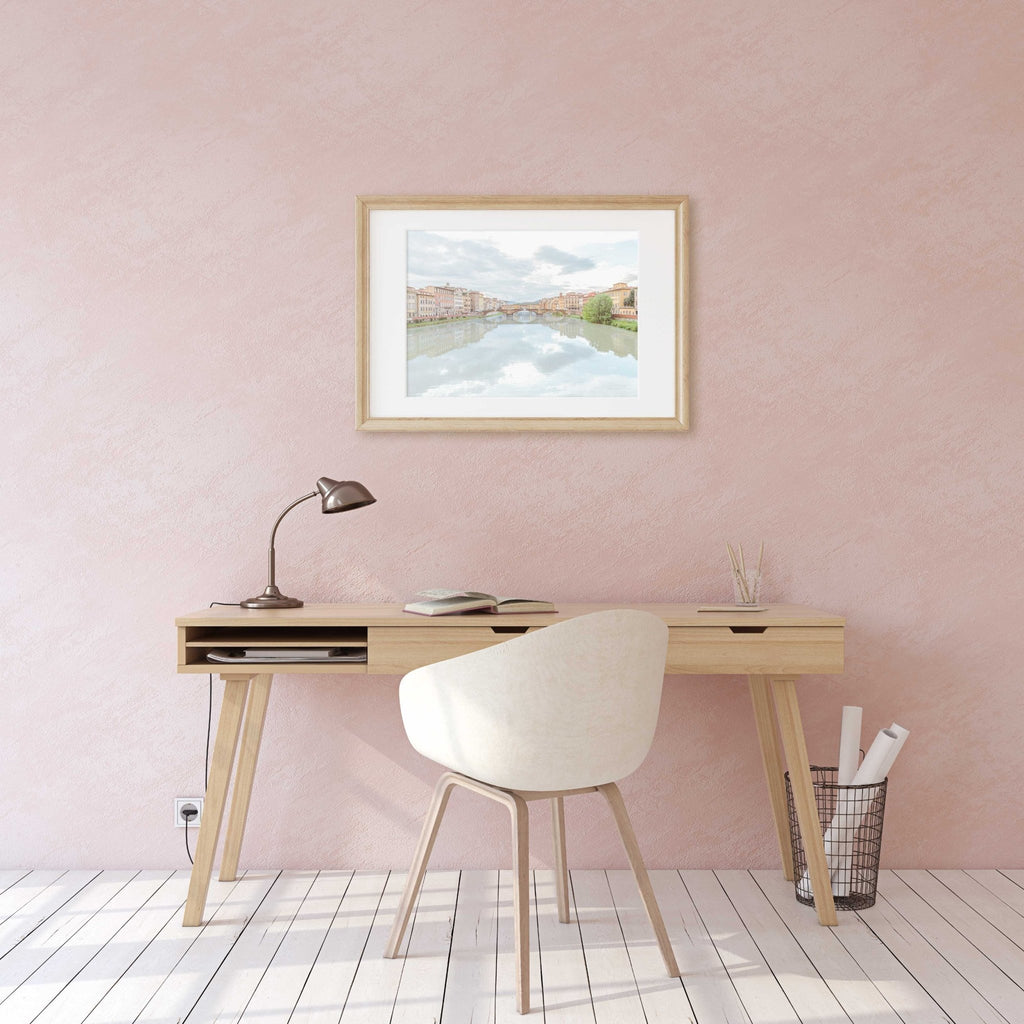 Florence Italy Travel Photography Prints, Tuscany Landscape, Arno River Reflection, Bridge, Firenze Cityscape, Wall Art, Home Decor - Artwork by Lili