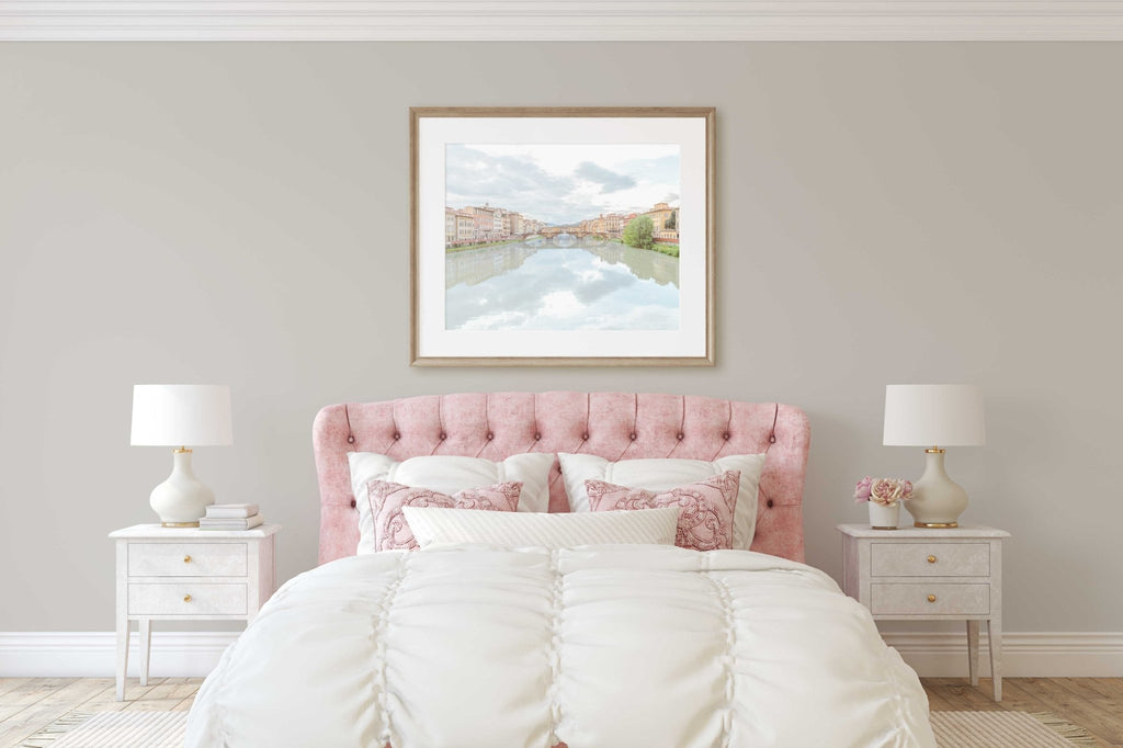 Florence Italy Travel Photography Prints, Tuscany Landscape, Arno River Reflection, Bridge, Firenze Cityscape, Wall Art, Home Decor - Artwork by Lili